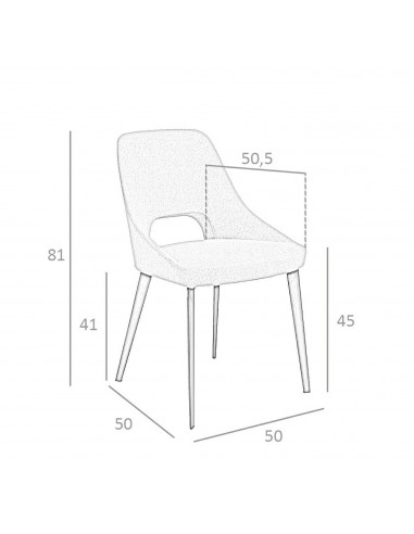 Ángel Cerdá 4101. Silla ZOSER tela gris claro y...