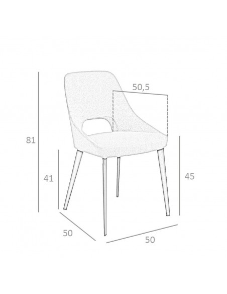 Ángel Cerdá 4101. Silla ZOSER tela gris claro y acero negro.