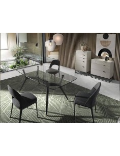 Ángel Cerdá 4023. Cadeira KEOPS, tecido cinza com afiação... 2