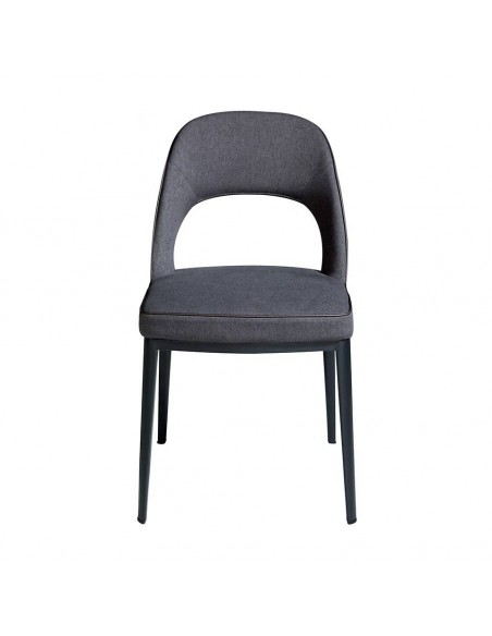 Ángel Cerdá 4023. Silla KEOPS, tela gris con ribete y acero negro