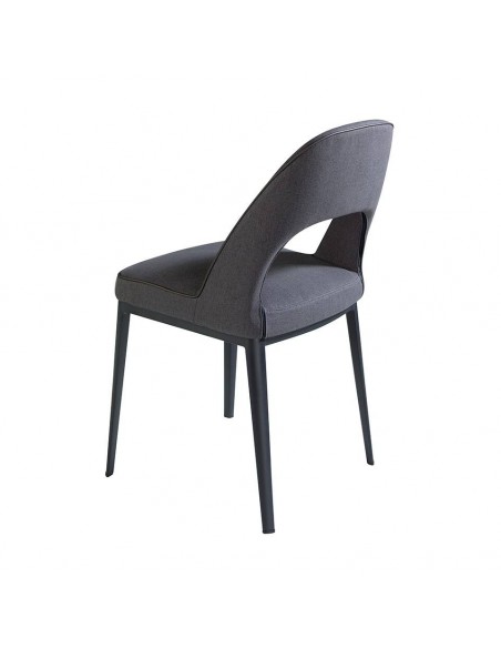 Ángel Cerdá 4023. Silla KEOPS, tela gris con ribete y acero negro