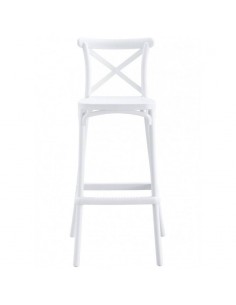 Taburete exterior CROSS 75, apilable, polipropileno blanco 2