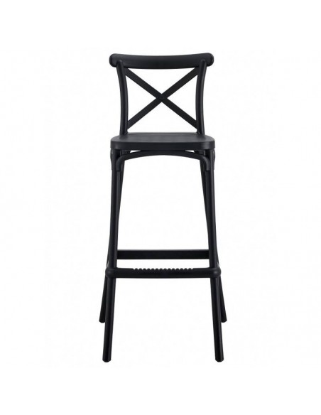 Taburete exterior CROSS 75, apilable, polipropileno gris antracita