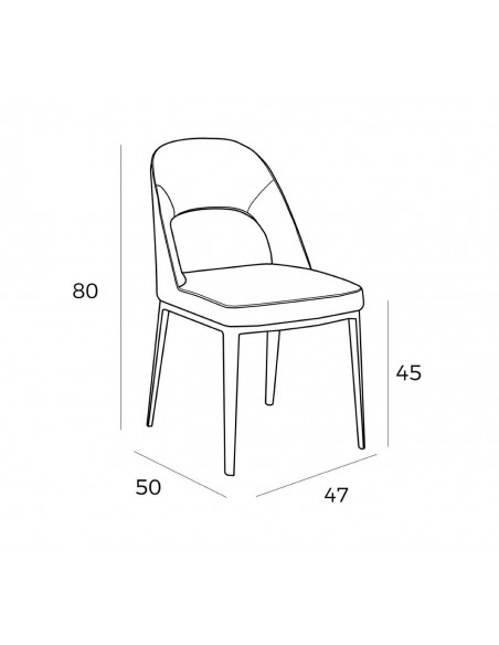 Ángel Cerdá 4023. Silla KEOPS, tela gris con ribete y acero negro