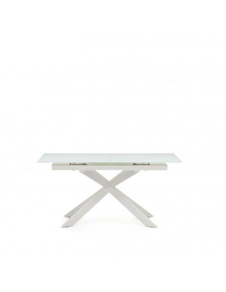 Mesa extensible Atminda 160(210) x 90, cristal templado y acero.