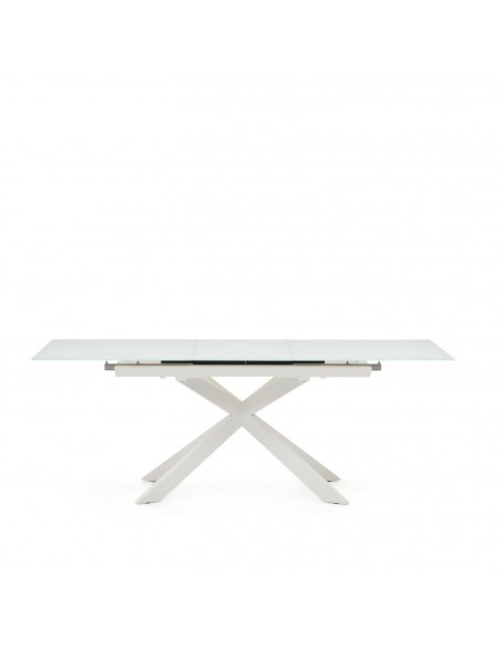 Mesa extensible Atminda 160(210) x 90, cristal templado y acero.