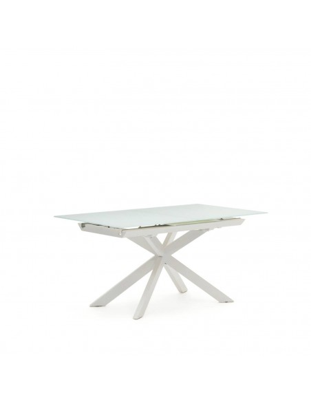 Mesa extensible Atminda 160(210) x 90, cristal templado y acero.