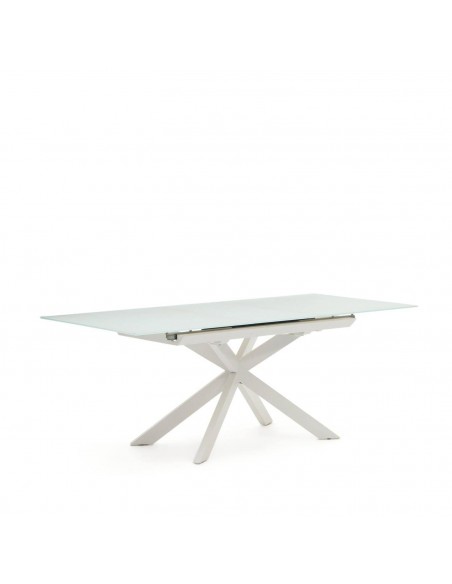 Mesa extensible Atminda 160(210) x 90, cristal templado y acero.
