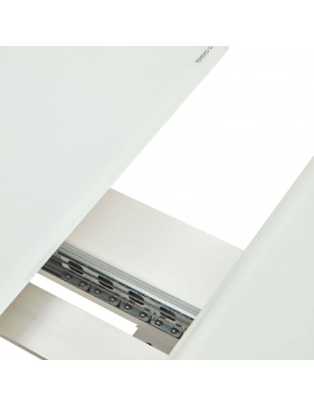 Mesa extensible Atminda 160(210) x 90, cristal templado y acero.