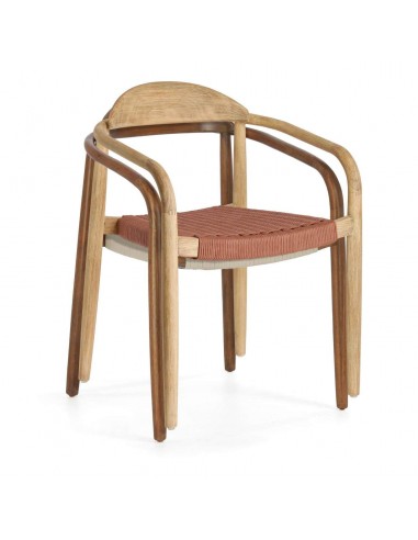 GLYNIS cadeira braços, ao ar livre, eucalipto natural, corda