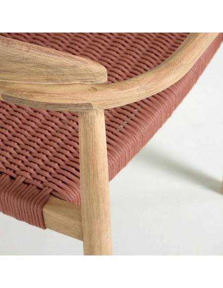 GLYNIS cadeira braços, ao ar livre, eucalipto natural, corda GLYNIS cadeira braços, ao ar livre, eucalipto natural, corda