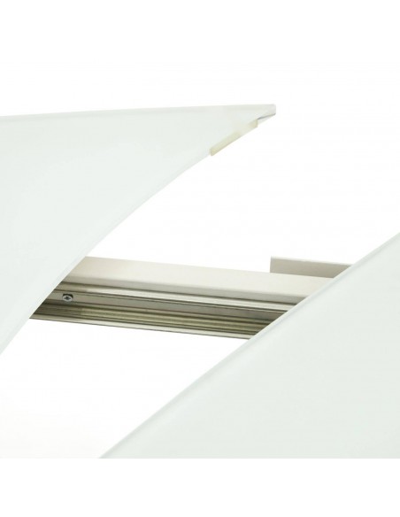 Mesa extensível de vidro Yodalia 130 (190) x 100, aço branco