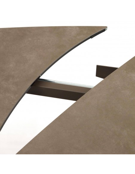 Mesa extensible Yodalia 130 (190) x 100, porcelánico y acero marrón