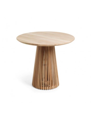 Mesa redonda étnica Jeanette 90, madera de teca