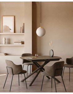 Mesa extensível Yodalia 130 (190) x 100, porcelanato e... 2