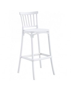 Taburete nórdico exterior DANESE 75, polipropileno blanco