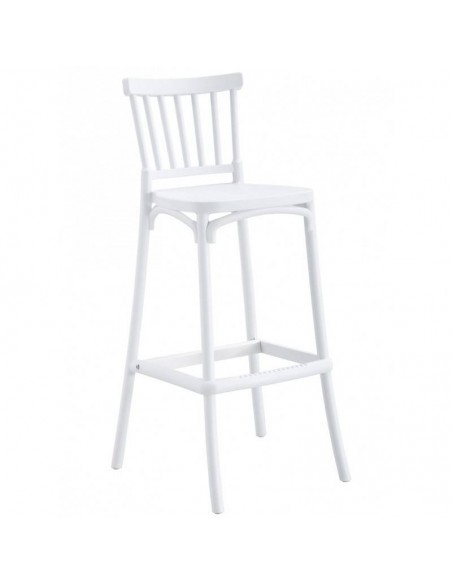 Taburete nórdico exterior DANESE 75, polipropileno blanco