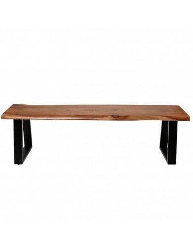 Banco TANAY 140, madera de acacia y metal negro.