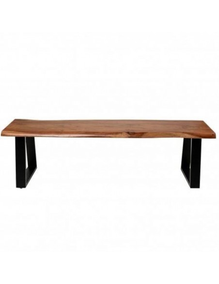 Banco TANAY 140, madera de acacia y metal negro.