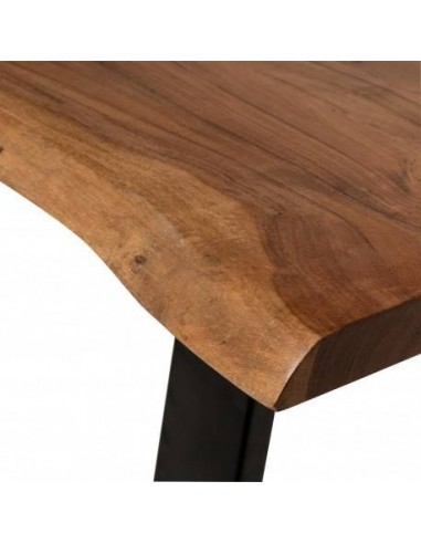 Banco TANAY 140, madera de acacia y metal negro.