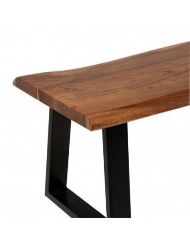 Banco TANAY 140, madera de acacia y metal negro.