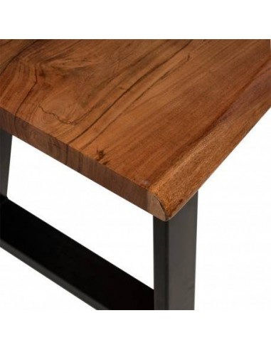 Banco TANAY 160, madera de acacia y metal negro.