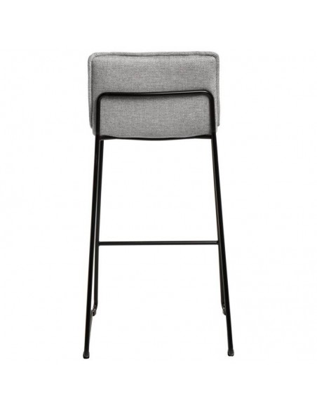 Taburete de diseño ABOT 75, metal y asiento tela Gris.