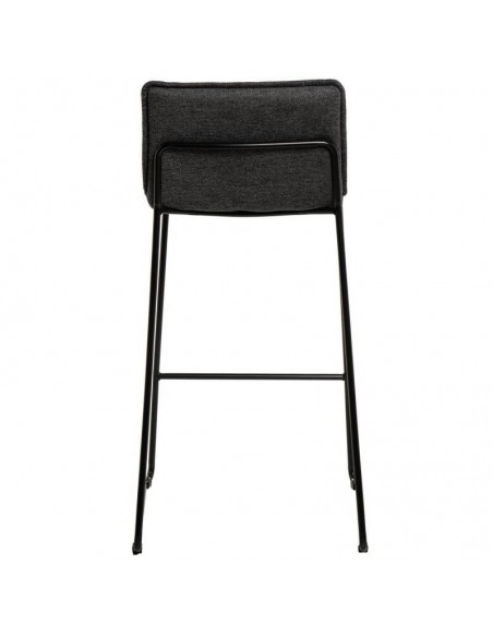 Taburete de diseño ABOT 75, metal y asiento tela Gris oscuro.