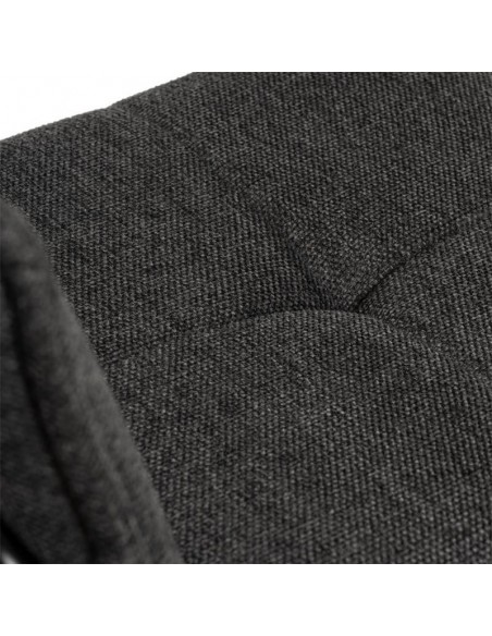 Taburete de diseño ABOT 75, metal y asiento tela Gris oscuro.