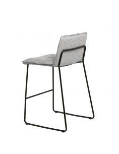 Taburete bajo BRANDON 65 metal y asiento tela Gris. 2