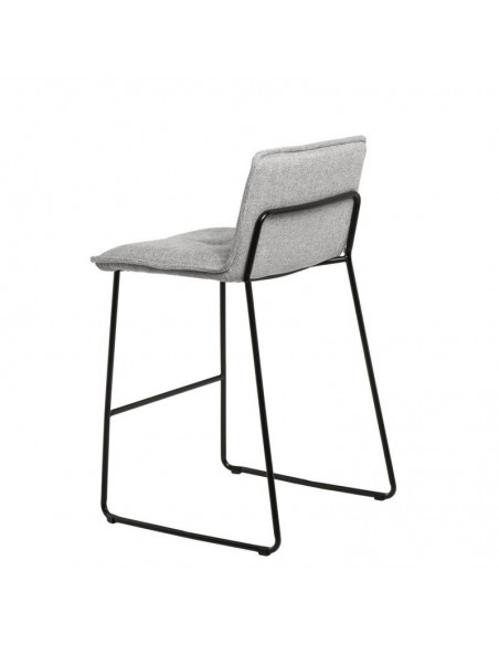 Taburete bajo BRANDON 65 metal y asiento tela Gris.