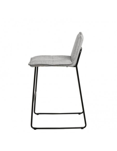 Taburete bajo BRANDON 65 metal y asiento tela Gris.