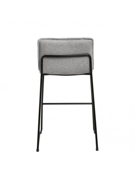 Taburete bajo BRANDON 65 metal y asiento tela Gris.