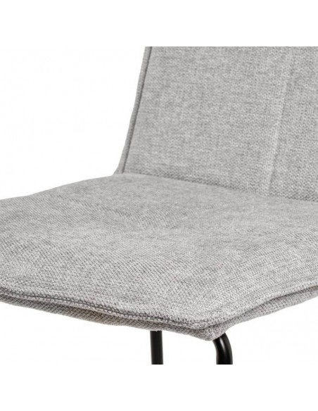 Taburete bajo BRANDON 65 metal y asiento tela Gris.