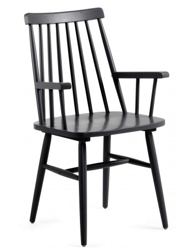 KRISTIE Silla con brazos colonial, madera natural