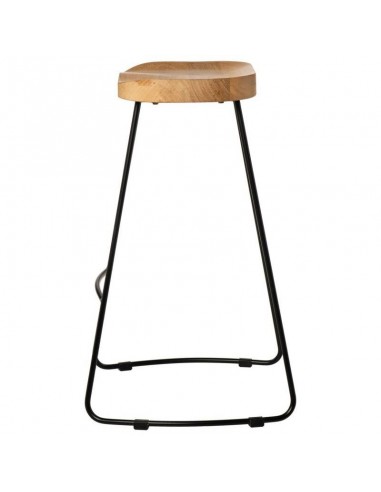 Taburete JOEL 66, metal negro y asiento de...