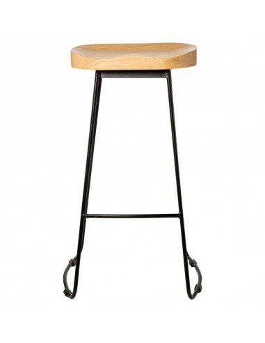 Taburete JOEL 66, metal negro y asiento de...