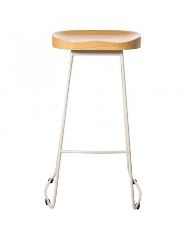 Taburete JOEL 66, metal blanco y asiento de...