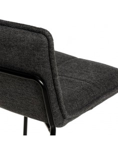 Taburete bajo BRANDON 65, metal y asiento tela Gris oscuro. 2
