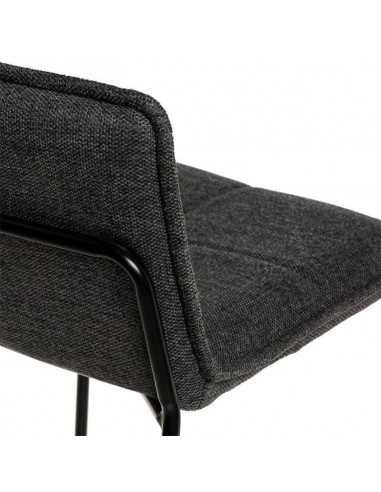 Taburete bajo BRANDON 65, metal y asiento tela...