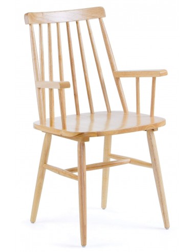 KRISTIE Silla con brazos colonial, madera natural