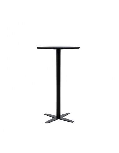 Mesa alta redonda KALAMI 60, lacada negro