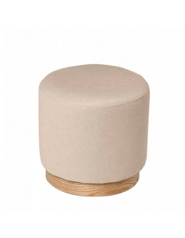 Puff redondo ANGUS 40, tecido bege com base de...