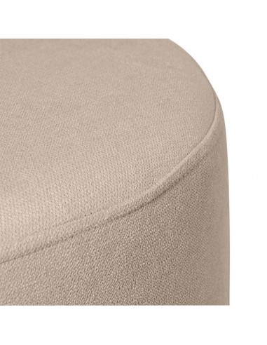 Puff redondo ANGUS 40, tela beige con base de...