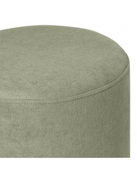Puff redondo ANGUS 40, tela menta con base de madera