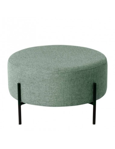 Puff redondo CAMILO 60, tela menta, metal negro