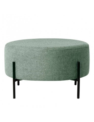 Puff redondo CAMILO 60, tela menta, metal negro