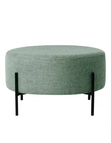 Puff redondo CAMILO 60, tela menta, metal negro