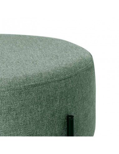 Puff redondo CAMILO 60, tela menta, metal negro