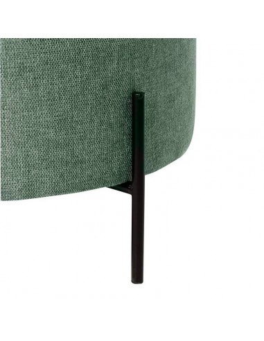 Puff redondo CAMILO 60, tela menta, metal negro